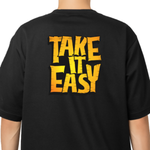 Camiseta Take It Easy Preto com Amarelo