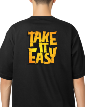 Camiseta Take It Easy Preto com Amarelo