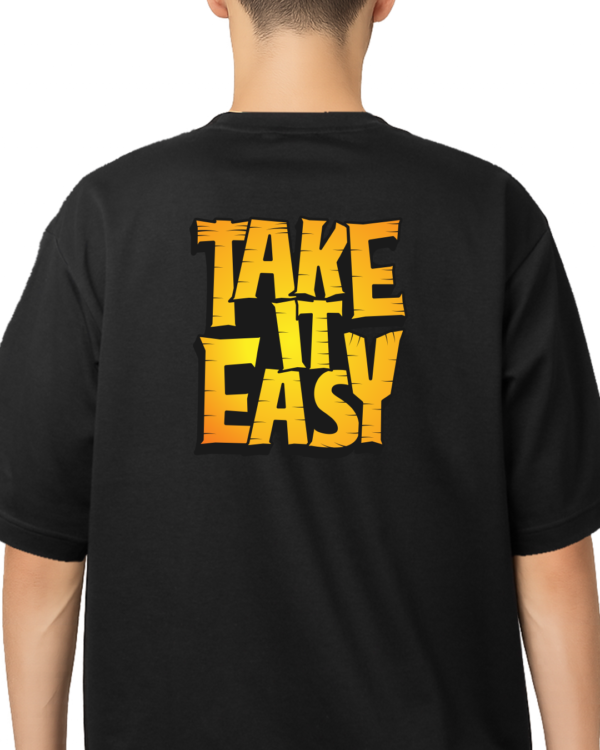 Camiseta Take It Easy Preto com Amarelo