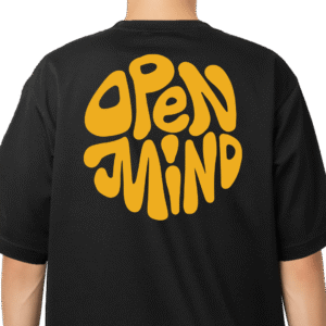 Camiseta Open Mind Preto com Amarelo