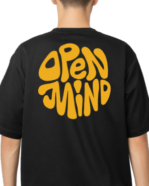 Camiseta Open Mind Preto com Amarelo
